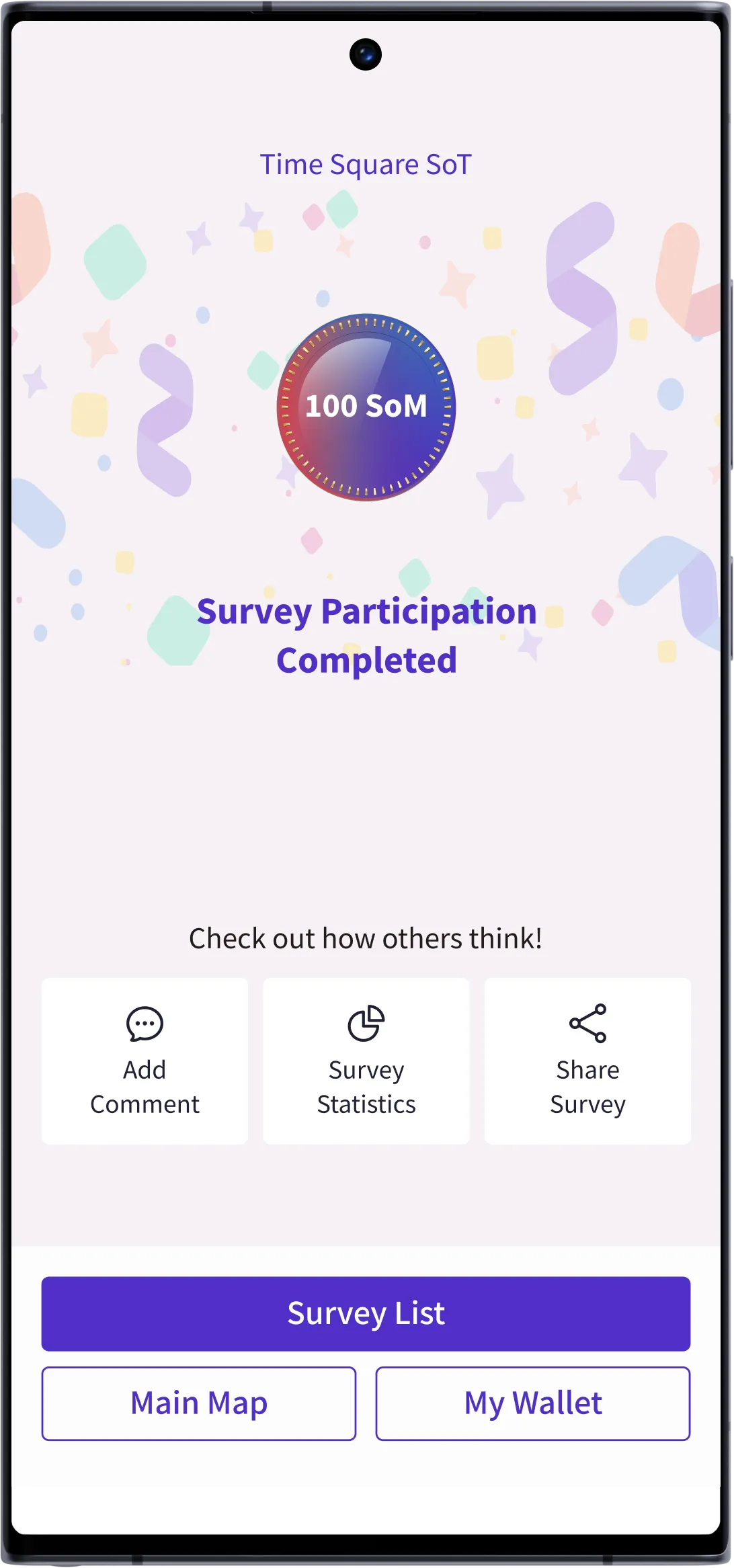 FingeRate App Screenshot of getting rewarded for survey participation